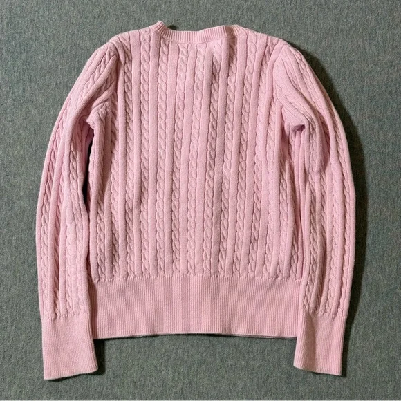 Polo Ralph Lauren Cardigan Sweater Girls Size 6 Button Up Cable Knit Youth Pony - Picture 2 of 3